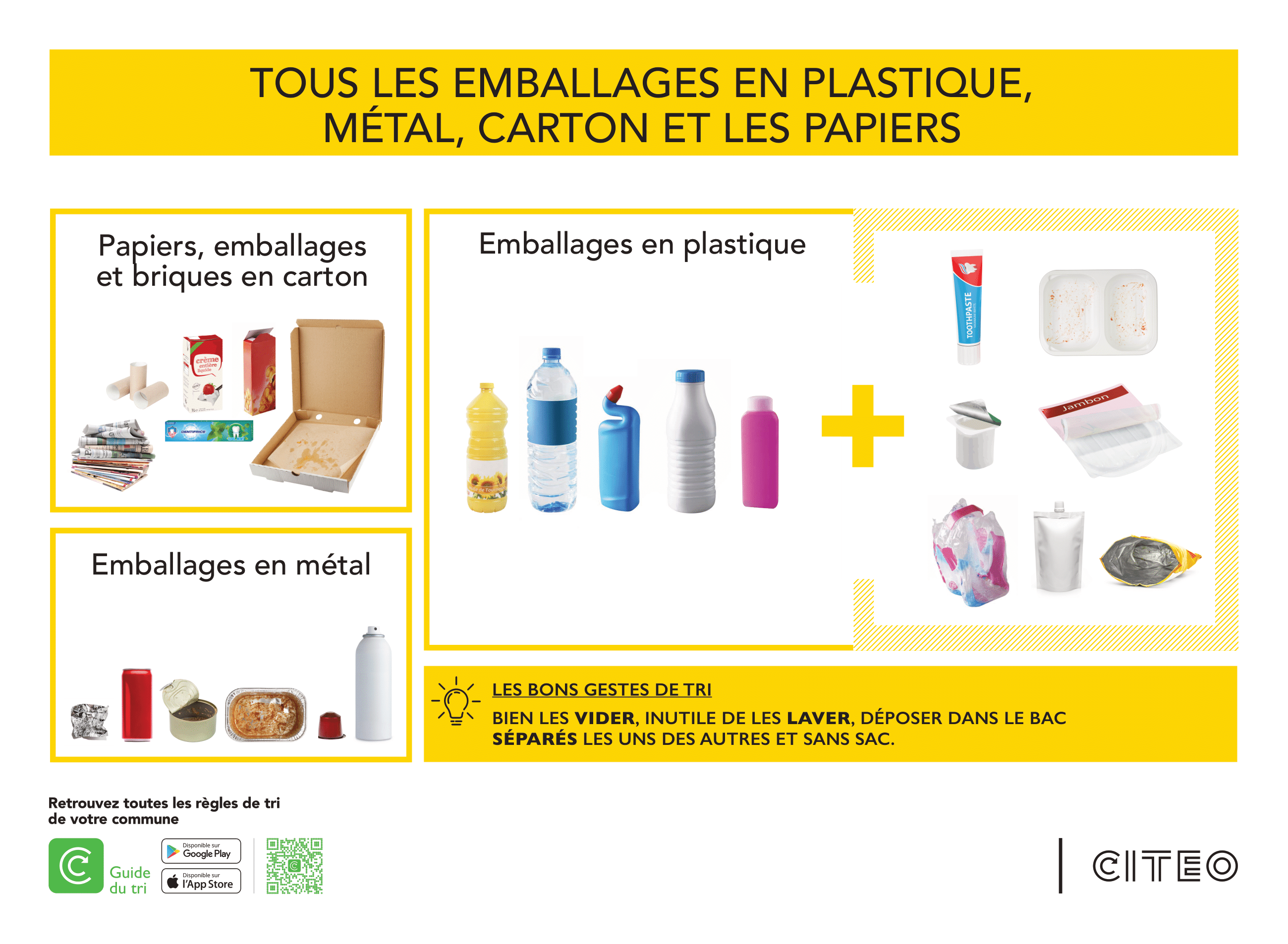 Sac jaune tri sélectif online
